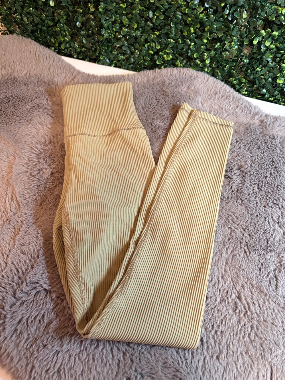 Athleta Ribbed Leggings in Light Green Size XXS